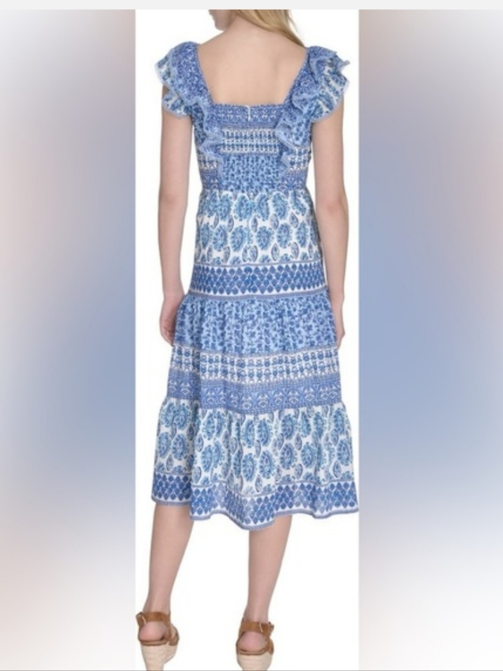 NWT Eliza J Ruffle Sleeve Midi Dress Size 14W - Picture 2 of 11